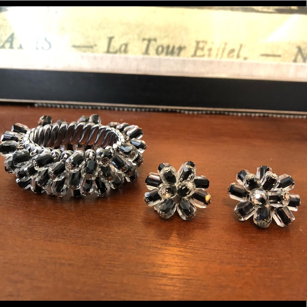 Vintage Beaded Bracelet & Earrings
